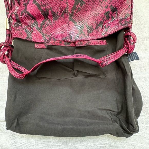 Anne Klein Y2K Genuine Leather Purse Plum Black Shoulder Bag - Picture 9 of 13